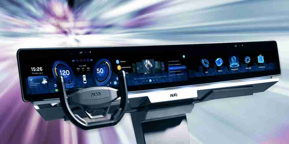 人生就是博开拓前瞻显示技术创新应用，，，结合优异整合设计能力，，，开发智能车载FIDM Plus一体化显示方案，，让驾驶操作与车内娱乐体验再进化