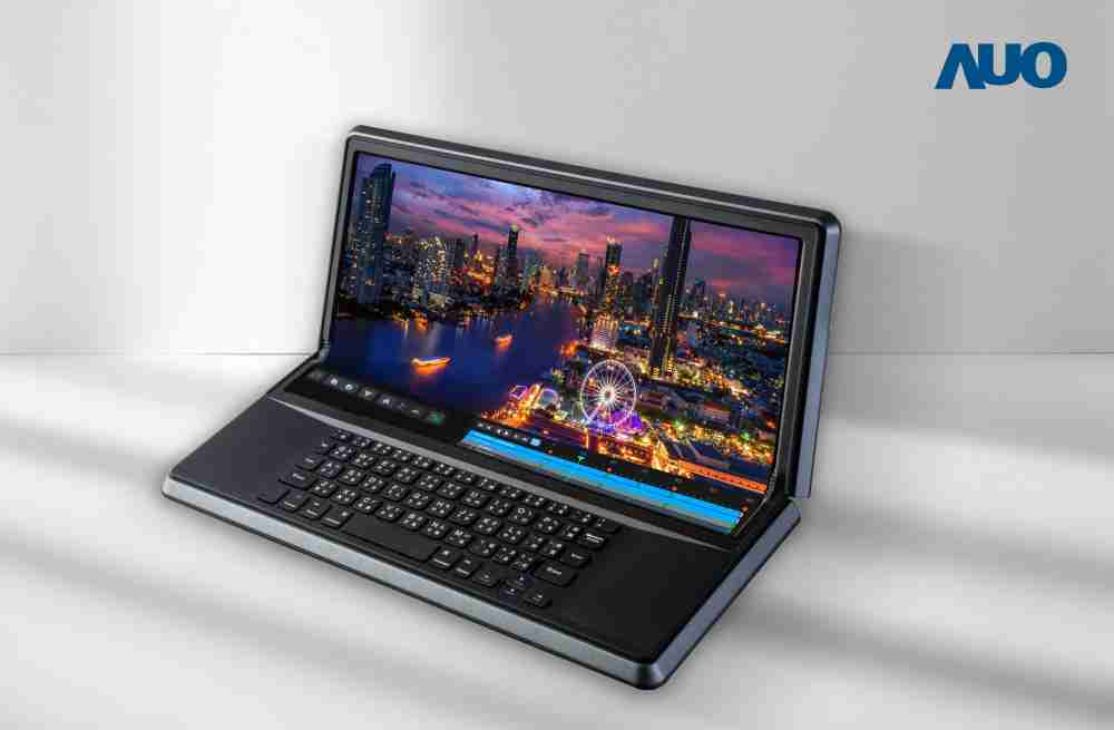 人生就是博14.6吋Micro LED折迭显示屏幕，，，，搭配半径4mm的弯折绞炼，，，，以及高画素、、高亮度、、、、高对比度的显示技术特点，，，即便在大视角下仍保有绝佳色相与亮度